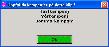 uppfyllda kampanjer när man öppnar betaldialogen.