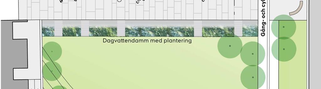 Nya lokaler och de flesta av bostadsentréerna nås från denna