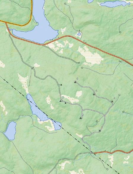 6 7 Vindkraftverk Anläggningen kommer att bestå av sex vindkraftverk med totalhöjden 150 meter.