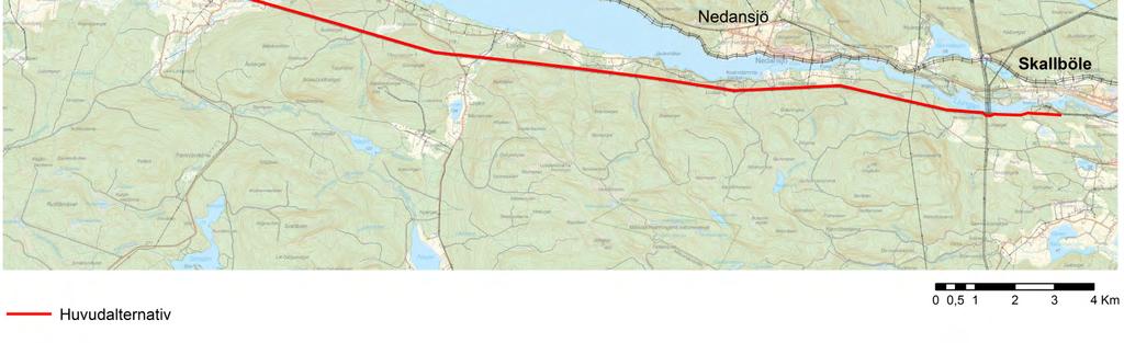 enskilda och allmänna intressen, se sträckning i Figur 7. Beslutet grundade sig främst i att sträckningsalternativ 1 innebär att ledningen kan lokaliseras till befintlig ledningsgata.