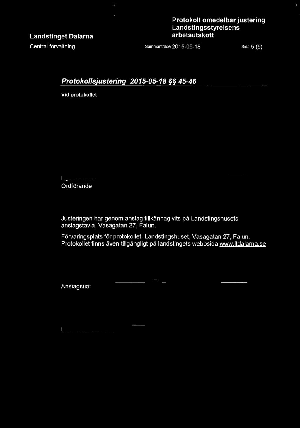 (5) Protokollsjustering