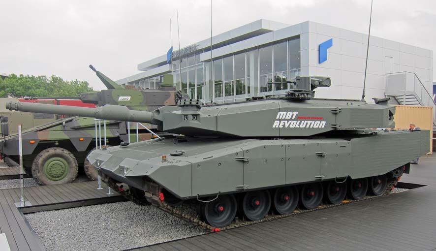 FÖRSVARSUTSTÄLLNINGEN EUROSATORY 2010 MBT Revolution Det tyska företaget Rheinmetall presenterade på Eurosatory sitt uppgraderingspaket MBT Revolution för stridsvagn Leopard 2.