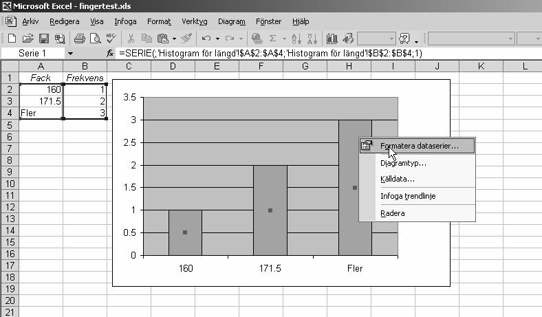 Etiketter för kategoriaxel (X) och tryck på Slutför: 5.