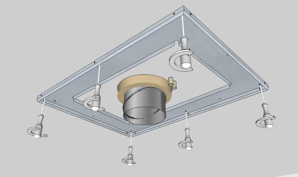 1. Drag fram ventilationskanalen i spiskåpans centrum. Förbered också för el dragning bredvid.