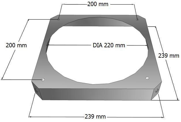 - Drag ner ventilationskanalen genom innertaket i centrum av kupan. Röret bör sticka ned mellan 5 och 10 cm från innertaket.