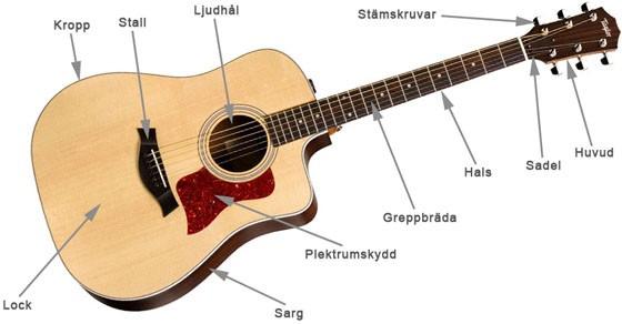 MUSIKINSTRUMENT Instrument kan vara mycket olika. De låter olika och ser olika ut. Instrument gör ljud på fem olika sätt. 1. Somliga instrument har strängar som svänger.