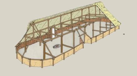 Långhus Ett hus som är avlångt och ganska smalt kallas av arkeologer för långhus.
