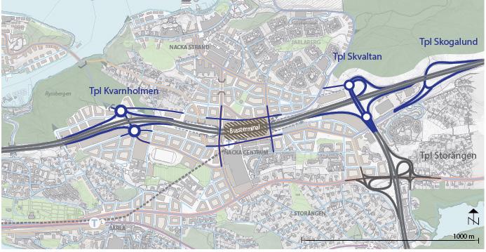 Figur 8. Övergripande trafiksystem enligt alternativ A. Figur 10.