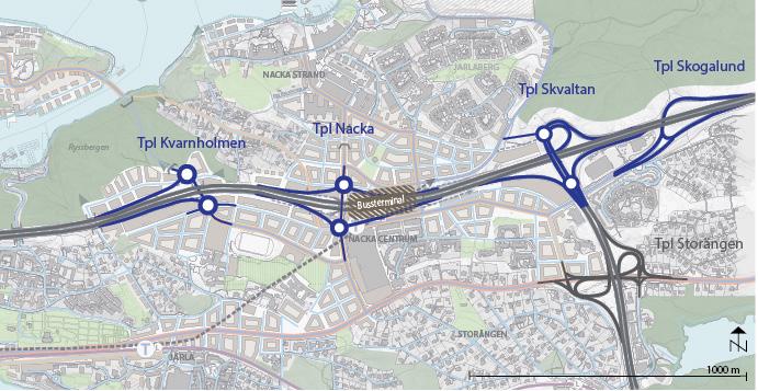 Övergripande trafiksystem enligt alternativ B. Figur 11.