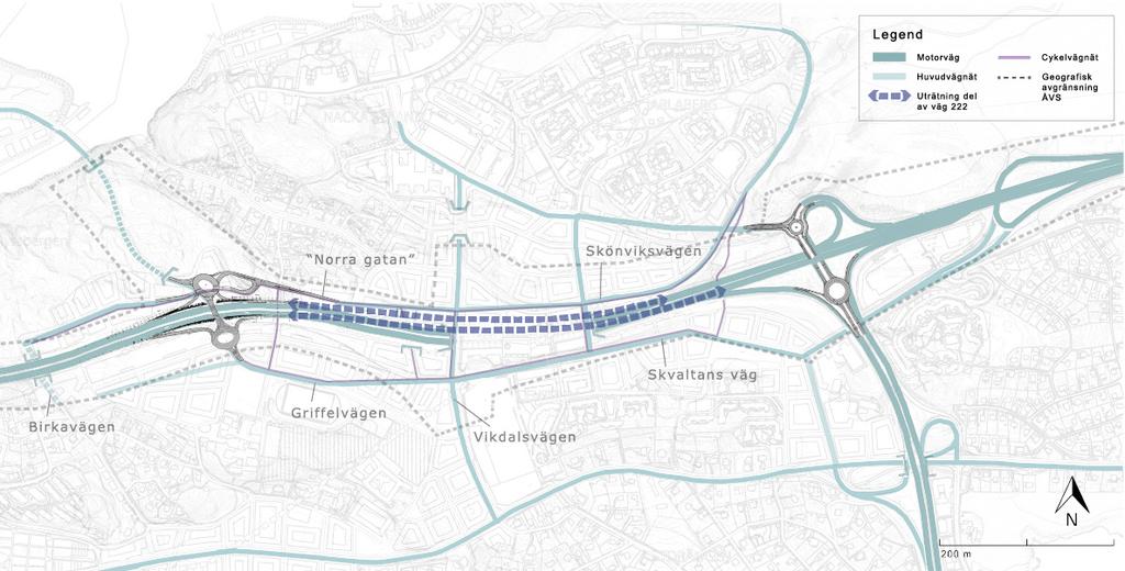 Figur 12. Övergripande trafiksystem enligt alternativ B.