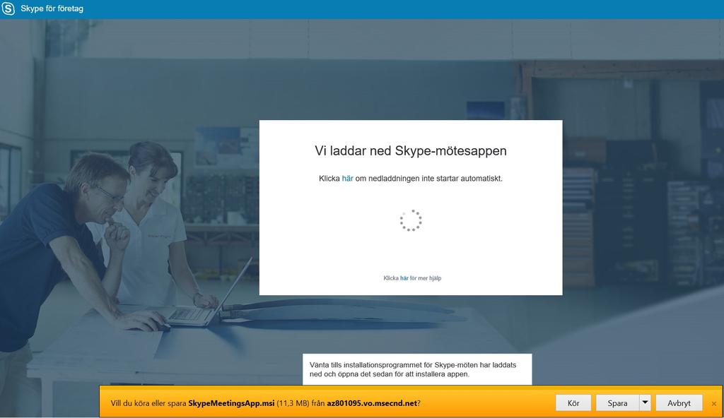 Detta fönster kommer upp med instruktioner. När du laddar ner plug-in programmet kan det se olika ut.