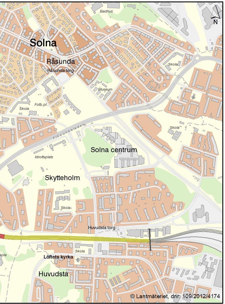 1 Tillsammans med Sundbybergs stad utreder vi möjligheten att förlänga överdäckningen. 2 Bron vid Löfströms Allé rivs. Vi utreder om den kan finnas kvar under byggtiden eller om tillfällig bro krävs.