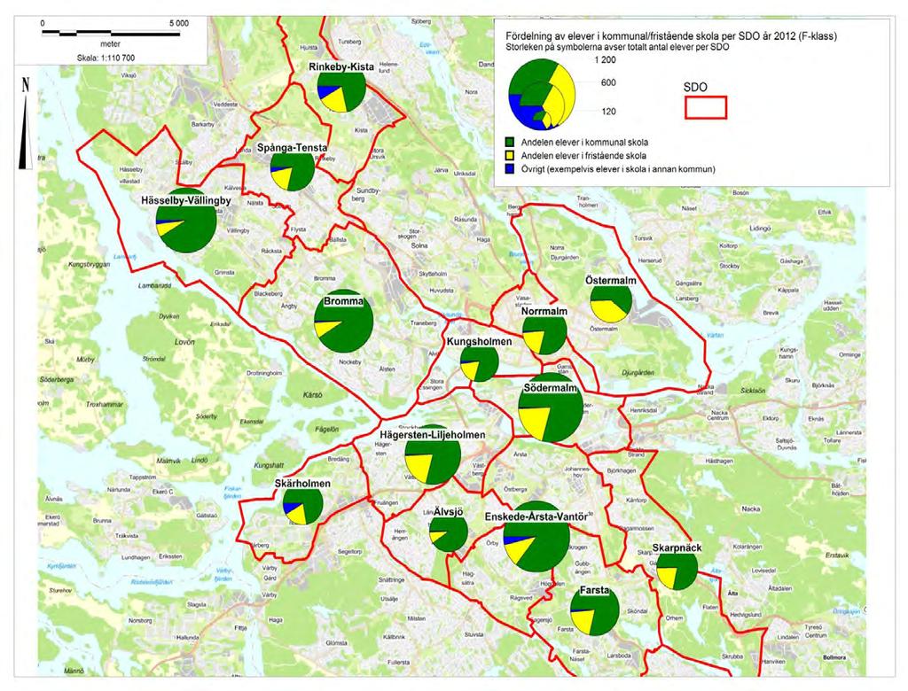 SID 17 (104) Karta 2: Fördelning av elever i förskoleklass mellan