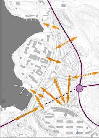 I Albano moduleras topograin så att marken runt Albanohöjden sänks, och förstärker Albanohöjdens höjdparti vilket också möjliggör att bebyggelsen som helhet dämpas.