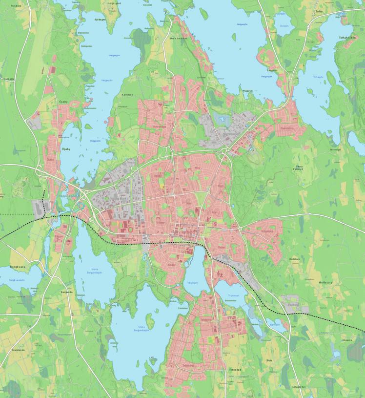 Stora delar av Hovshaga och framförallt Biskopshagen är byggda efter detta koncept.