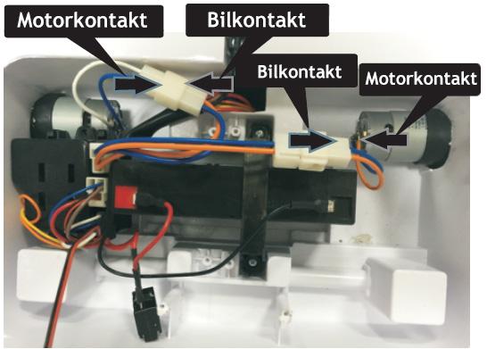 Steg 5: Koppla motorer Koppla ihop kontakten som kommer från fordonet med kontakten som går från motorn.