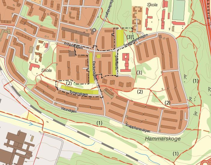 2018-04-12 4 (14) 2 Nuläge Söderhöjden består i dagsläget av flerfamiljshus i 3 8 våningar, byggda i slutet på 1960-talet med bevarade berghällar och skogspartier mellan husen.