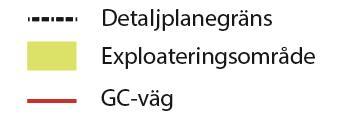 Till dem ansluter mindre lokalgator, Tomasvägen och Sverkersvägen. Hastigheten är reglerad till 30 km/h på samtliga gator inom detaljplaneområdet.