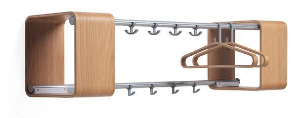 Hanger klädhängare Design: Front Mått: Ø 850 x h 1845 mm Produktinfo: Stång och fotplatta av stål i vit Klädhängare av formpressad plywood i