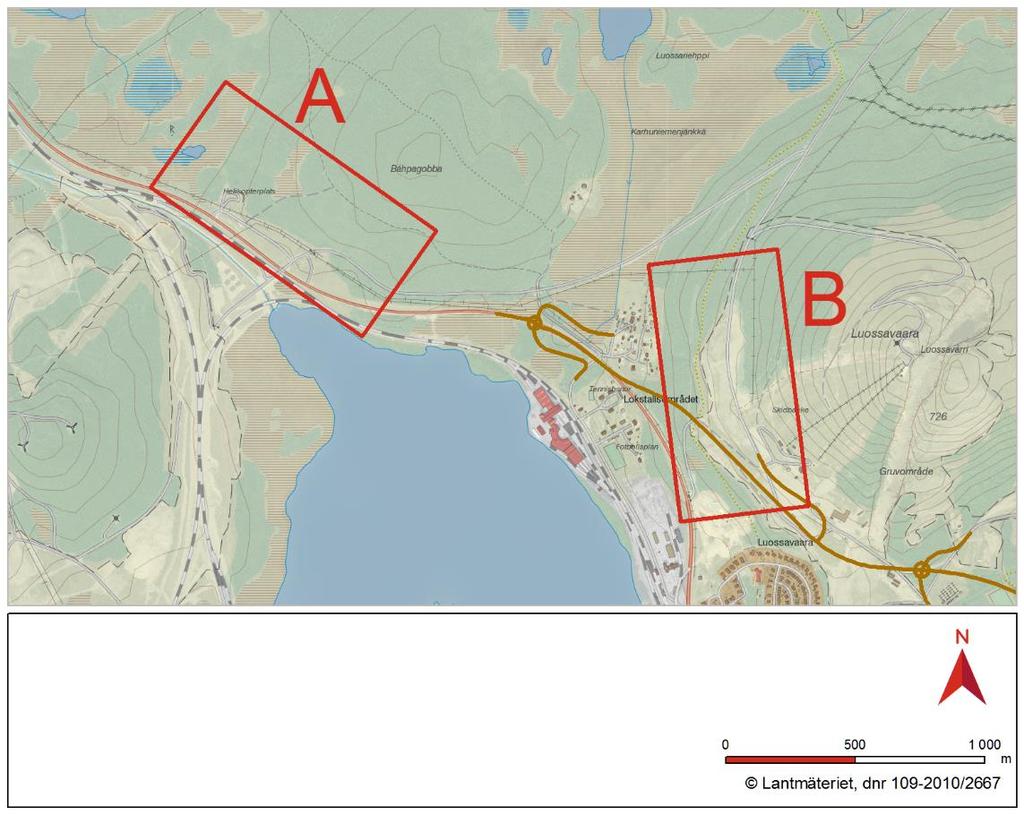 Utrednings- och influensområde I utredningen av alternativa platser omfattades en zon