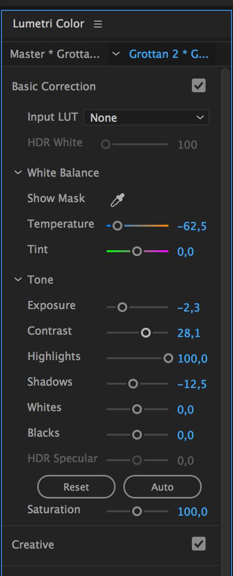 Färgförändringar Under Colors kan man enkelt påverka färgton etc i varje videoklipp. Specialeffekter Markera ett klipp i timeline. Välj fliken Effect control.