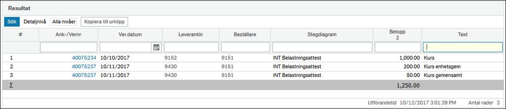 Om din faktura inte finns med på listan är den betald och bokförd i huvudboken.