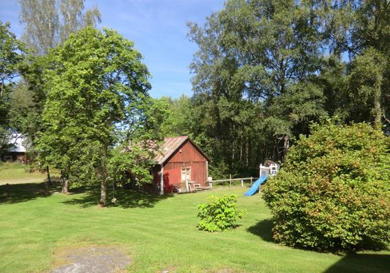 Inägomark Gårdscentrum för torpet består av bod, jordkällare och ladugård (lekstugan på trädgården kan komma att forslars bort).