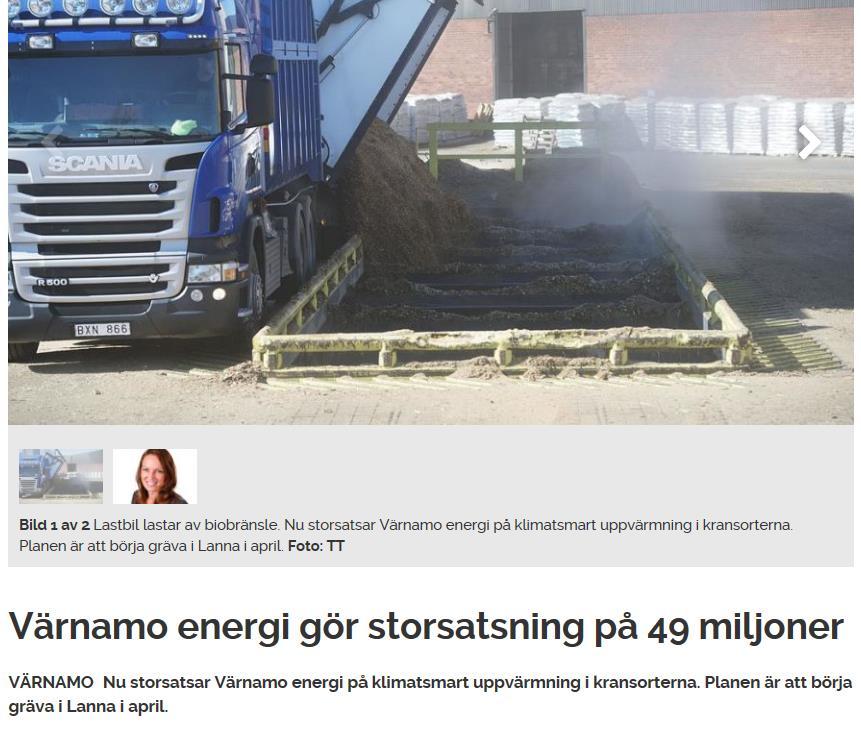 Klimatklivet och bioenergi Några exempel: Energikonvertering från fossilt till Biobränsle.