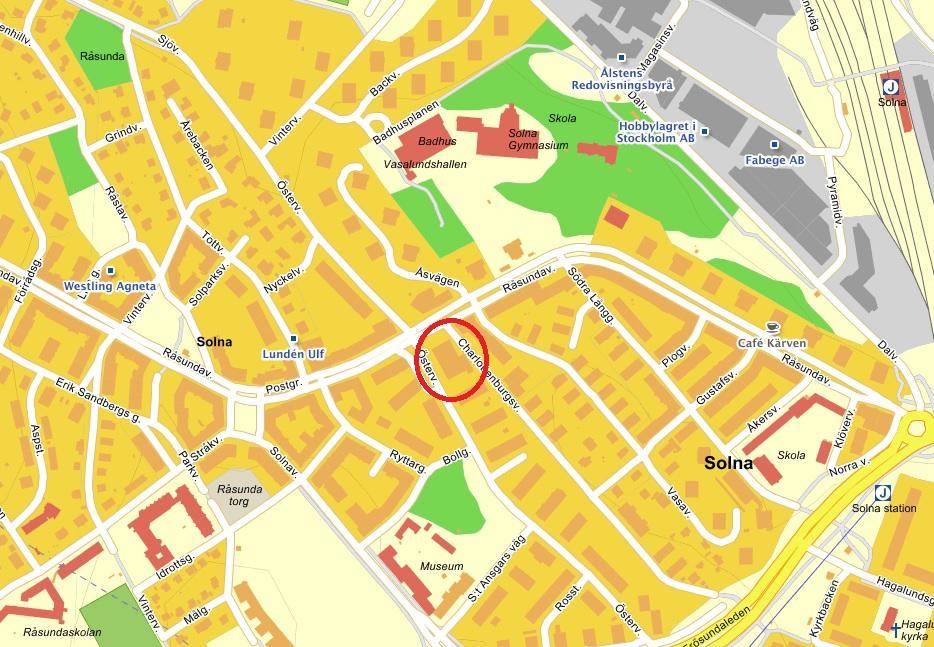 Figur 1. Aktuellt område för miljöteknisk undersökning inom röd markering (källa: http://www.eniro.se 20