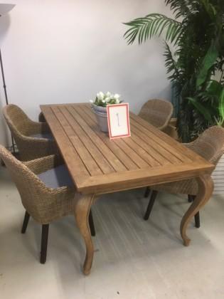 Exklusivt Matbord i teak 200x100 med 4 st bekväma