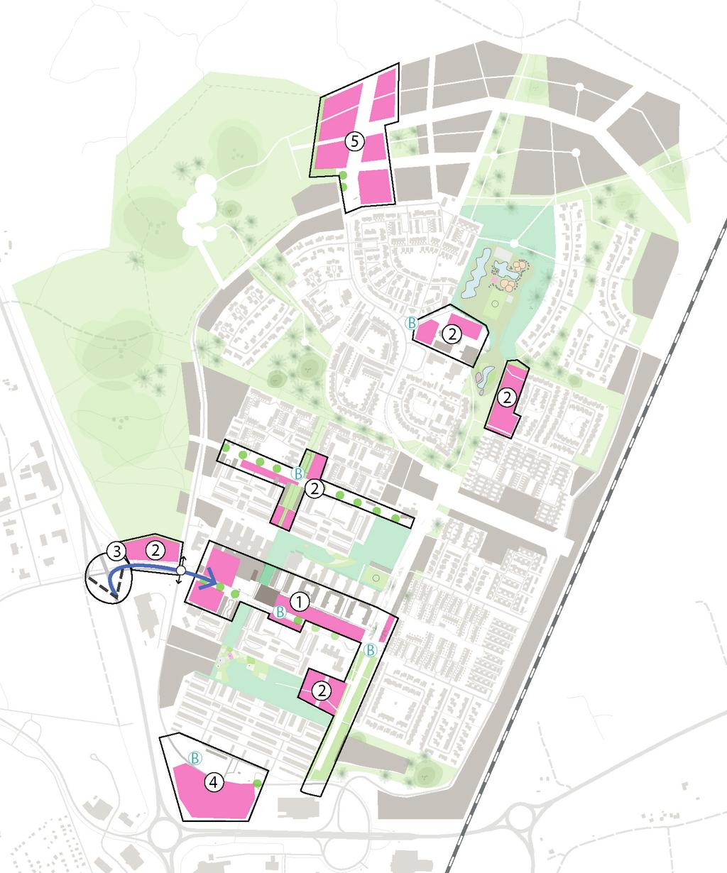 Inom 20 år (2025 2040) Ett väl utbyggt centrum, ytterligare förtätning, investering infrastruktur, verksamheter i söder och så småningom nya bostäder och verksamheter i norr är prioriterade