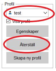 Återställ CD-ORD Profil Dina CD-ORD 10 profiler kan återställas till standardinställningarna. Detta kan göras för varje profil som är installerad i CD-ORD.