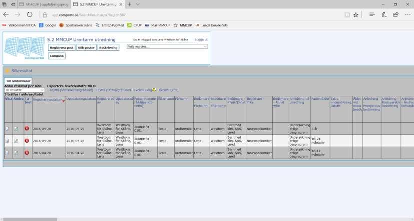 - Ett nytt inmatningsformulär uro_mott och uro_utredning