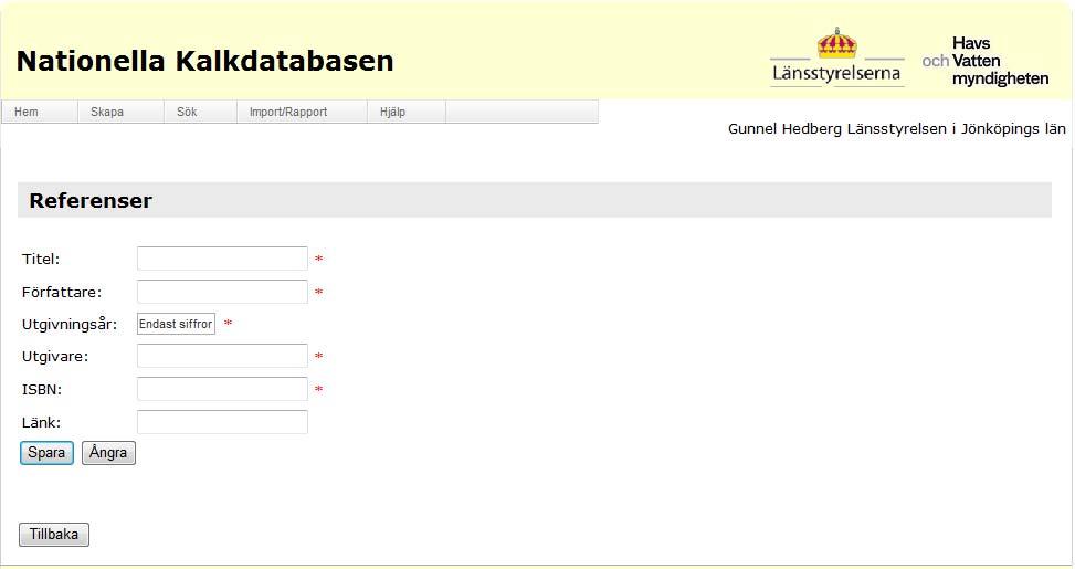 Sida 7/36 LÄGG TILL EN REFERENS FÖR ETT ÅTGÄRDSOMRÅDE Sök fram en lista på åtgärdsområden enligt Sök befintligt Åtgärdsområde.