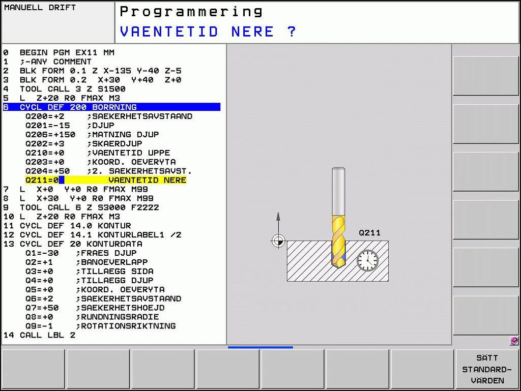 2 Arbeta med bearbetningscykler 2.1 Definiera cykel via softkeys Softkeyraden presenterar de olika cykelgrupperna Välj cykelgrupp, t.ex. borrcykler välj cykel, t.ex. GÄNGFRÄSNING.