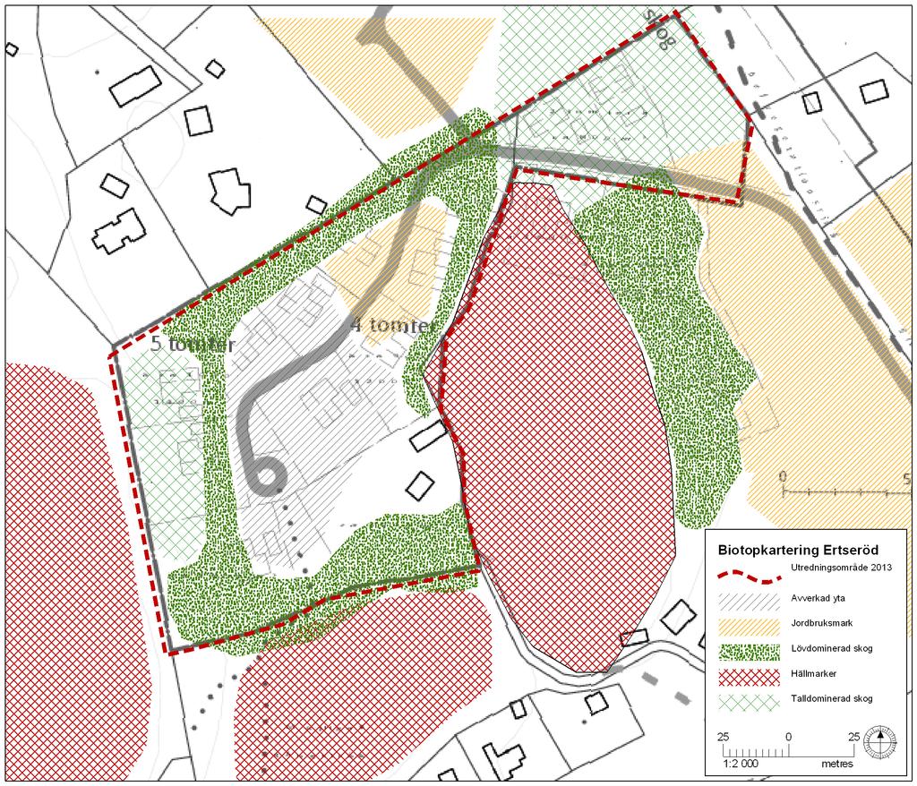 Illustration 5. Resultat från fältinventering. Även karterade ytor från inventering 2012 visas.
