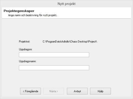 Installation Inställningar för Projektwizard Rubriktexterna i guiden för att skapa projekt är konfigureringsbara.