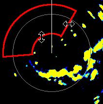 Använda radar Rund: Sammanfogar säkerhetszonen så att den omger hela båten. Ändra storleken med Hörn 1 eller Hörn 2. Hörn 1 Hörn 2 Rund Så här ställer du in vilotider och sändningstider: 1.