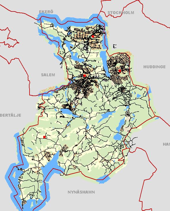 Kartbilaga 2 Röda fyrkanter visar