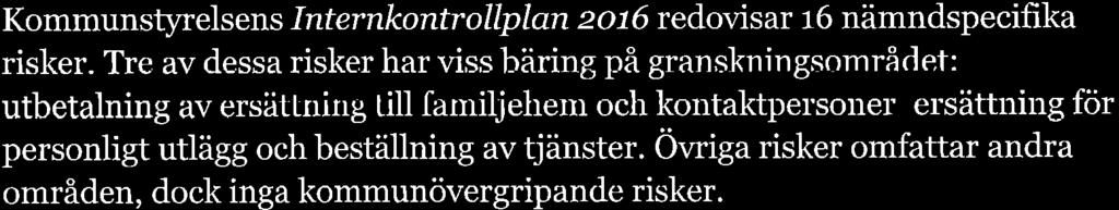 Kommunstyrelsen hr möjlighet tt kompletter nämnclerns plner med obligtorisk kontrollmoment som gäller för smtlig nämnder. Vrje nämnd upprättr årligen en internkontrollpln för sin verksmheter.