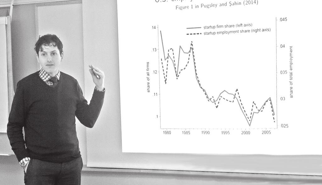 IFN:s seminarieserie Benjamin Pugsley, Federal Reserve Bank of New York, presenterar uppsatsen Understanding the 30-year Decline in the Startup Rate.