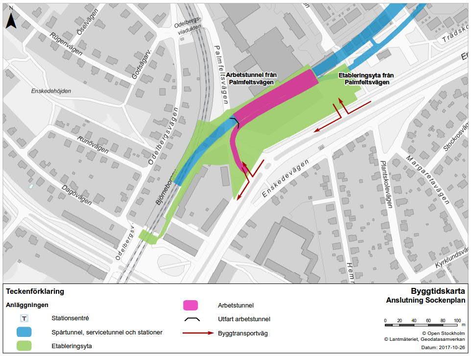 för de två nedlagda stationerna. Den norra uppgången kommer att få en entré mot Rökerigatan. Den södra uppgången har två entréer inom den planerade Slakthusparken, se Figur 21.