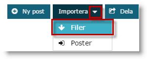 Klicka på "Importera > Filer Vi rekommenderar att det matchas mot ritningsnumret, som då bör vara unikt.