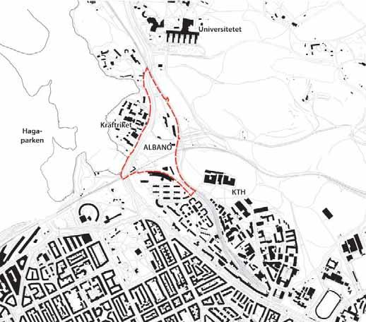 Landskapsrummet i södra Albano avgränsas av Roslagsbanan i öster och Roslagsvägen i väster. I norr och söder avgränsas det av höjderna Albanoskogen och Albanoberget (Roslagstullsberget).