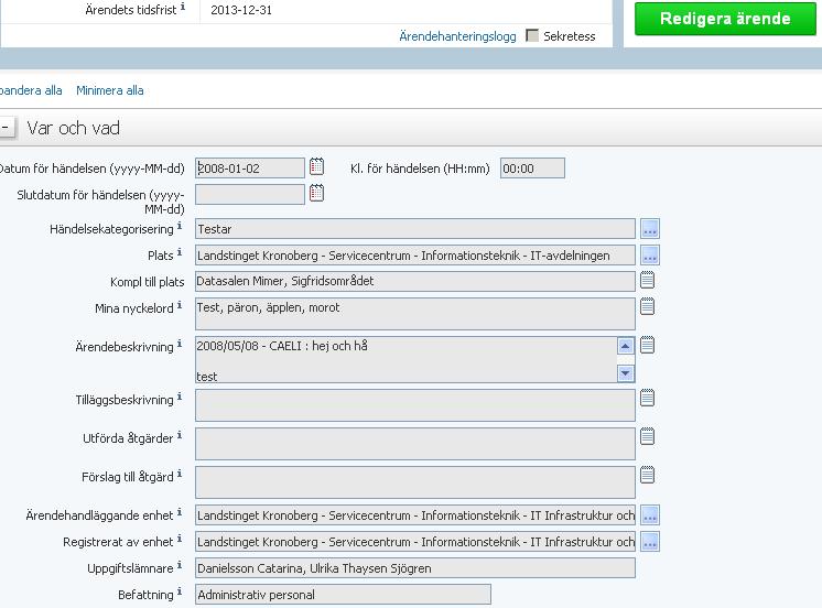 Skicka rapporten till annan ärendehandläggande enhet 1 2 När ett ärende har registrerats i Region Kronobergs avvikelsehanteringssystem Synergi och skickas till berörd kommun kommer det som ett mail