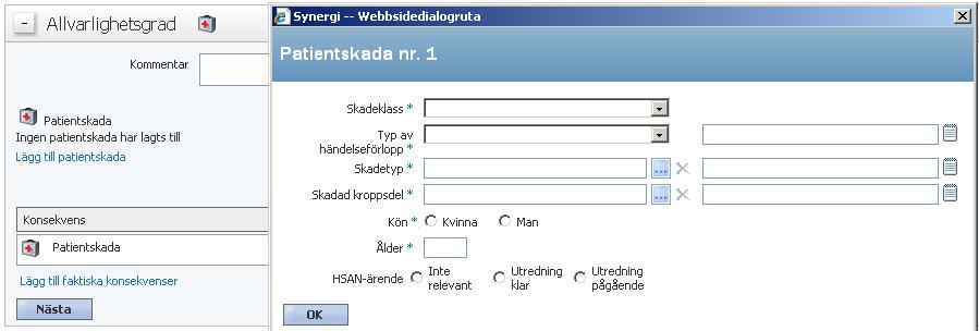 (Denna flik finns enbart med vid ärendetypen Negativ händelse.