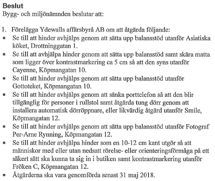 Följande beslut är urklipp från pdf-filer