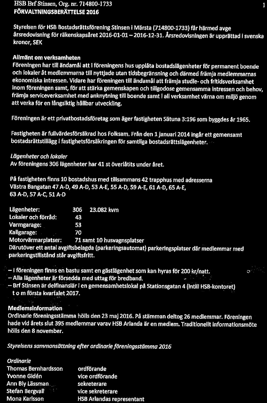 HSB Brf Stinsen, Org. nr.