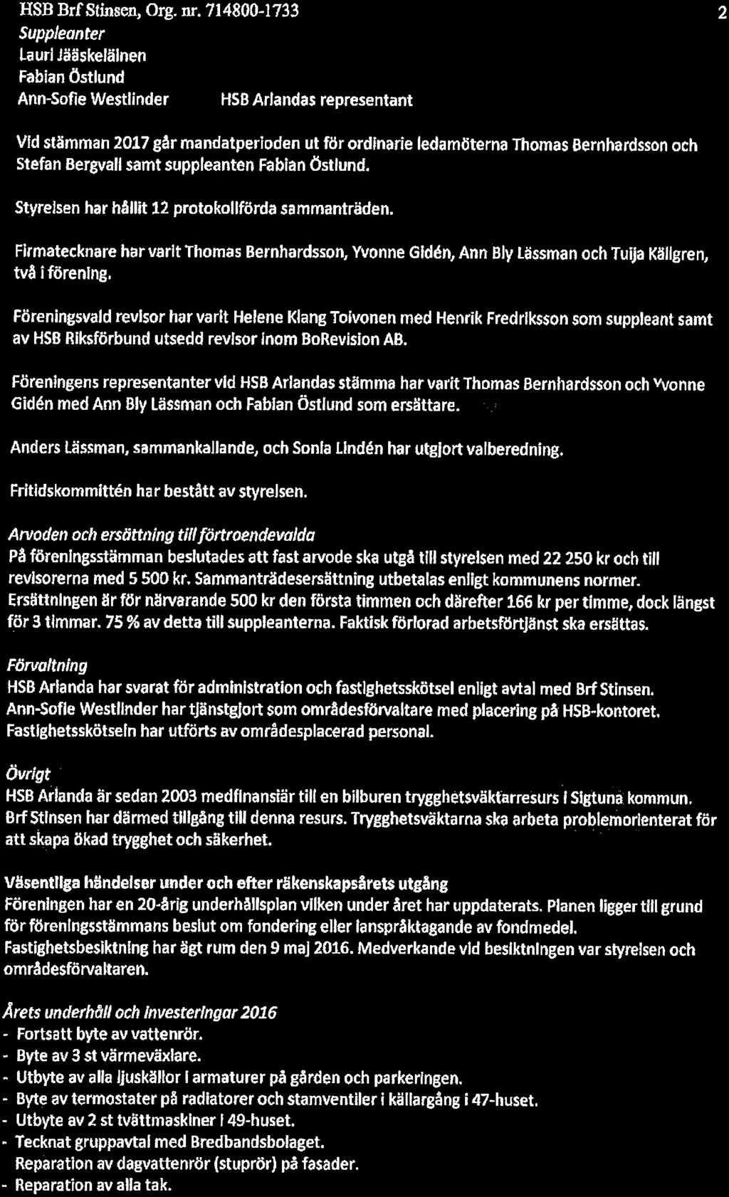 HSB Brf Stinsen, Org. nr.