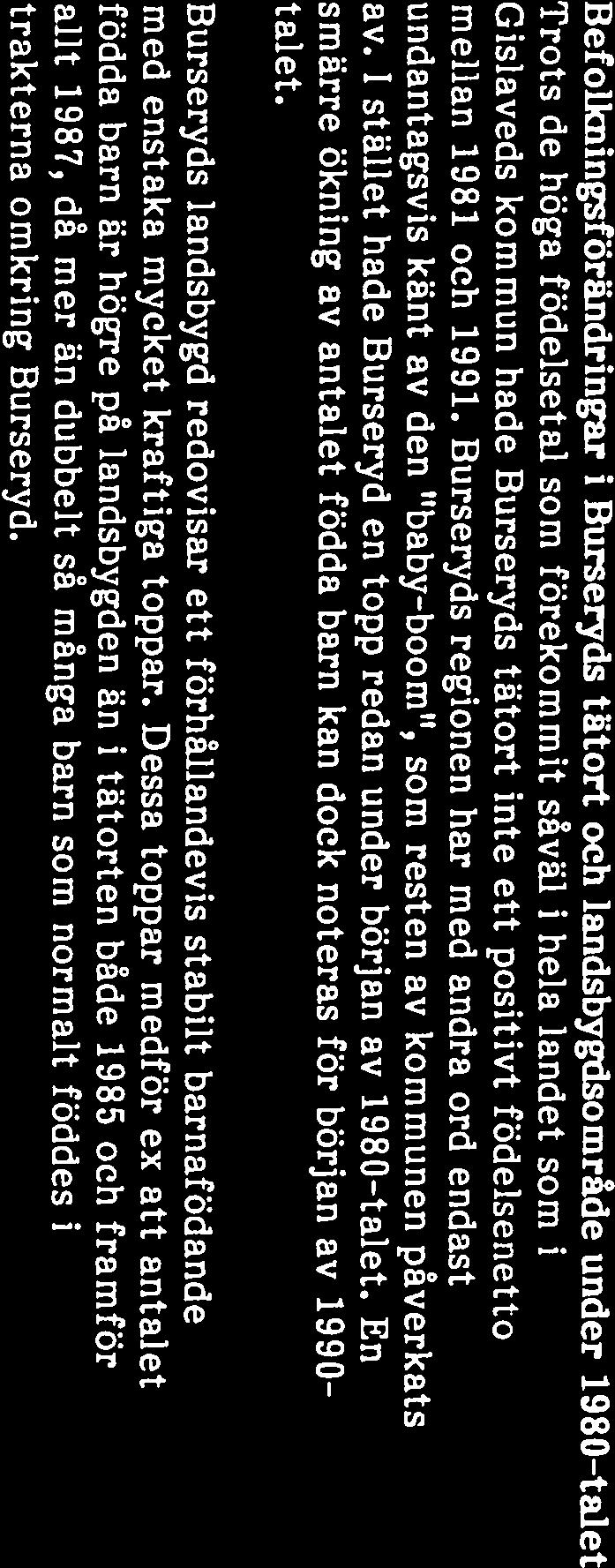 ,-. GISLAVEDS KOMMUN Planeringsavdelningen/JL 1992-09-29 BEFOLKNINGSUTVECKLING 1 BURSERYD MED OMNEJD -Komprimerad version Befolkningsutveckling Burseryds tätort har haft en varierande